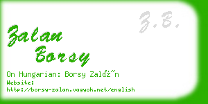 zalan borsy business card